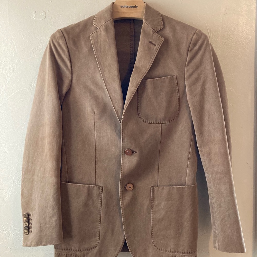 Suitsupply cotton blazer in tan/sand